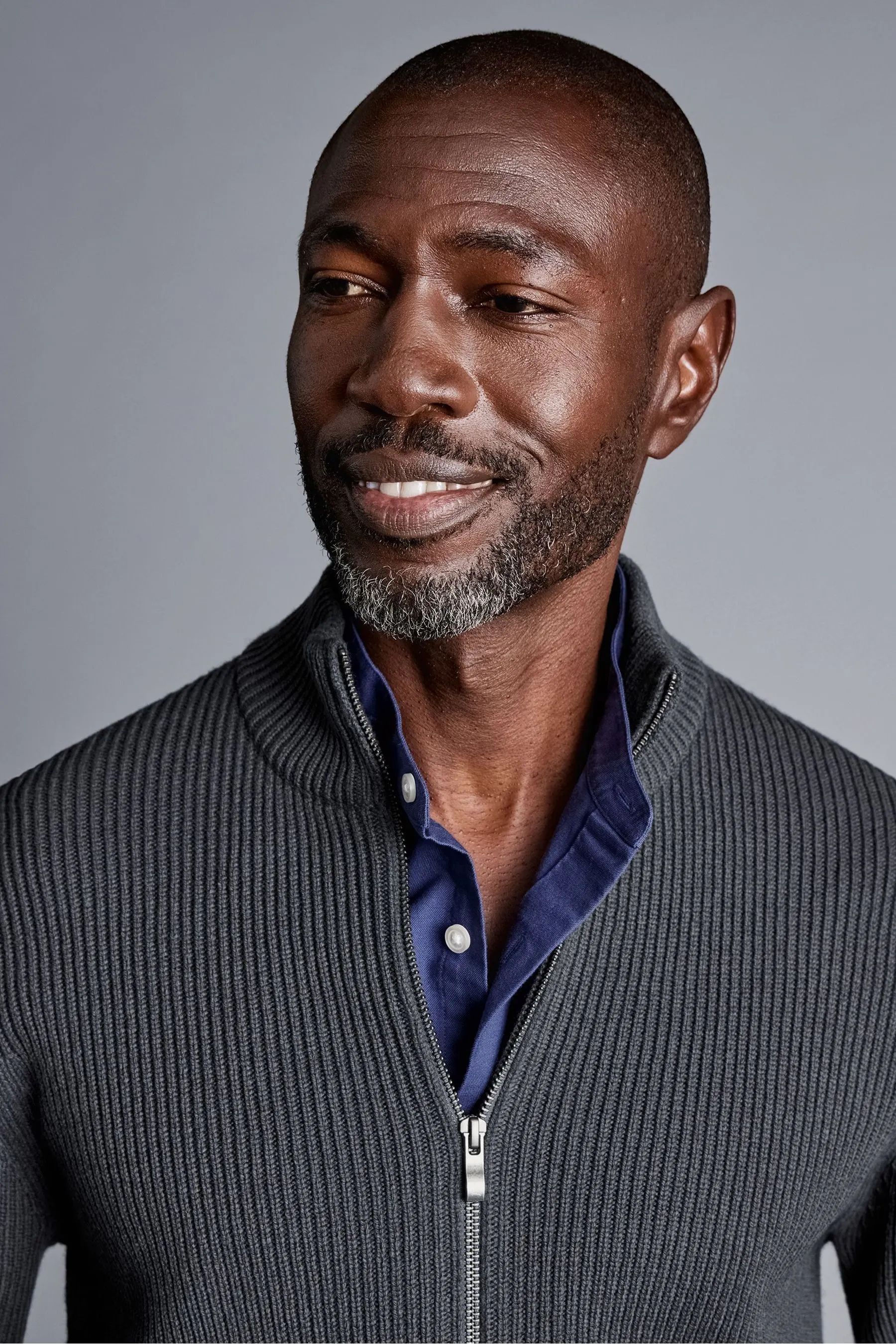 Cardigan Charles Tyrwhitt spesso a coste con zip Collo a imbuto