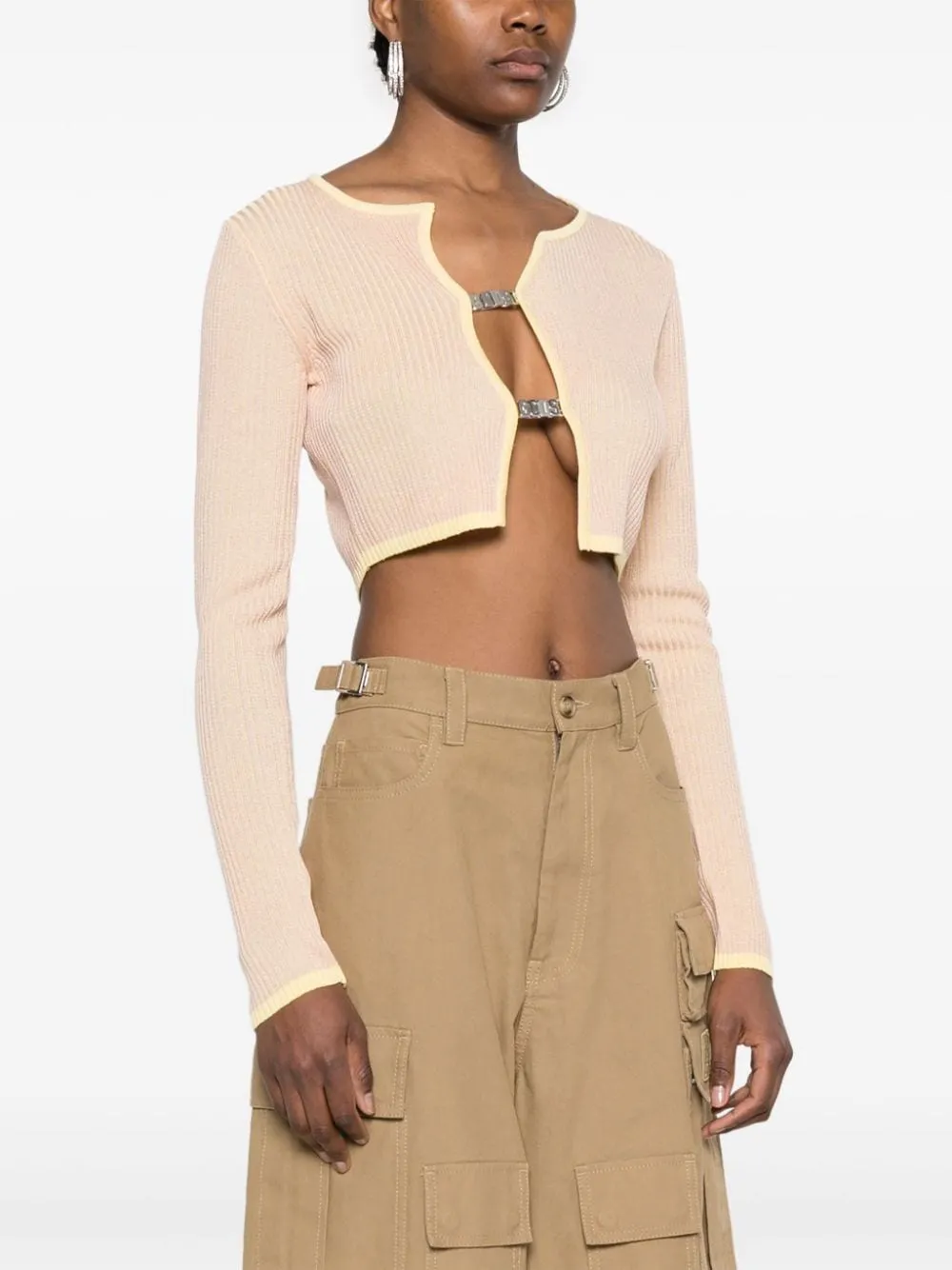 Cardigan Comma crop a coste in rosa - donna