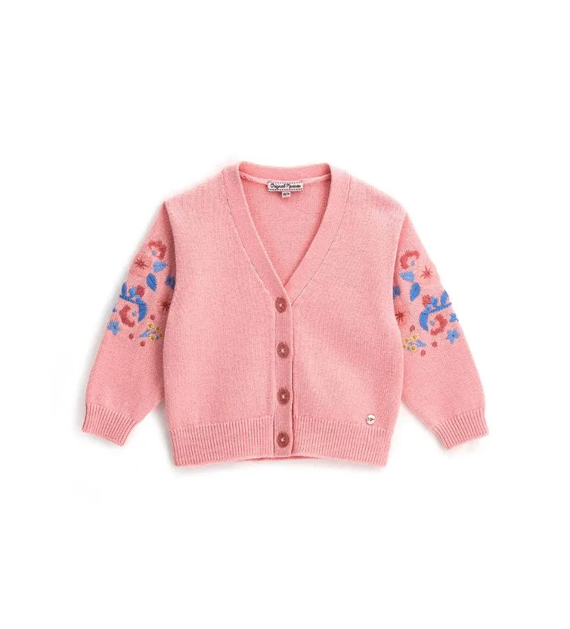 --Cardigan con fiori-