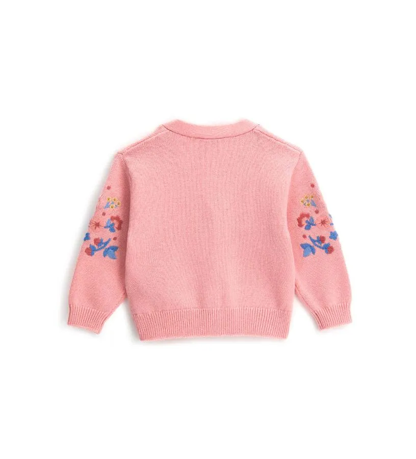 --Cardigan con fiori-