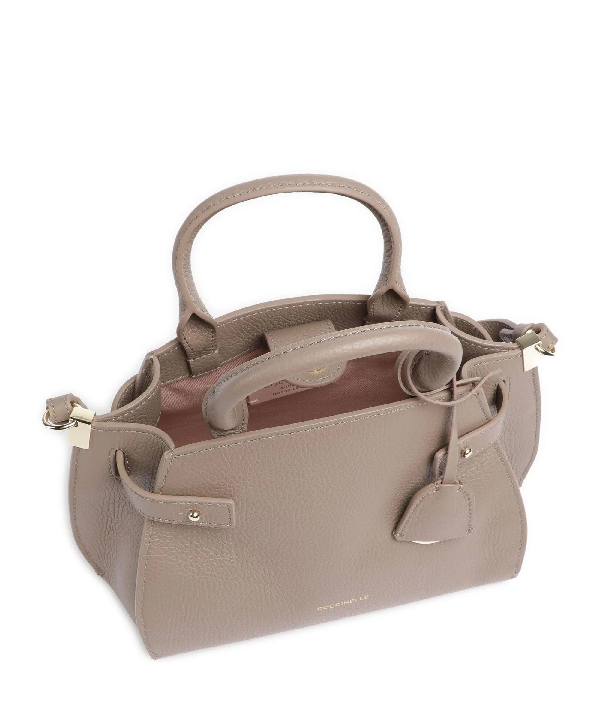  Coccinelle Kliche Borsa a mano pelle granulata taupe  