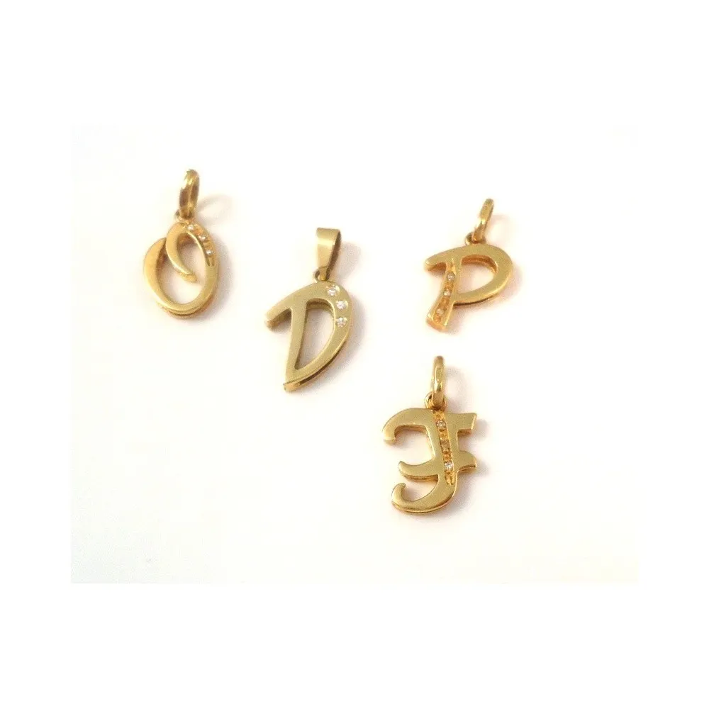 COLLANA CON CIONDOLO LETTERA IN ORO GIALLO 18 KT E ZIRCONI RICHIEDI LA TUA INIZIALE