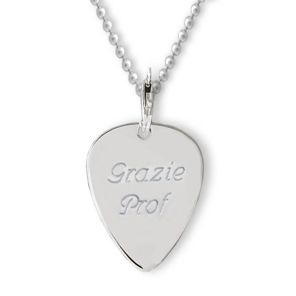 Collana con ciondolo plettro personalizzato