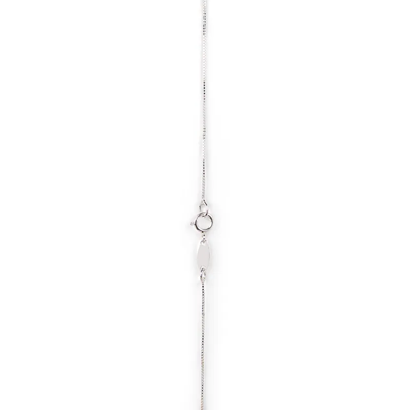 Collana con ciondolo topazio azzurro e zirconi oro bianco