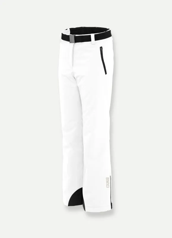 COLMAR 0451 SAPPORO REC White pantaloni sci donna imbottiti con cintura