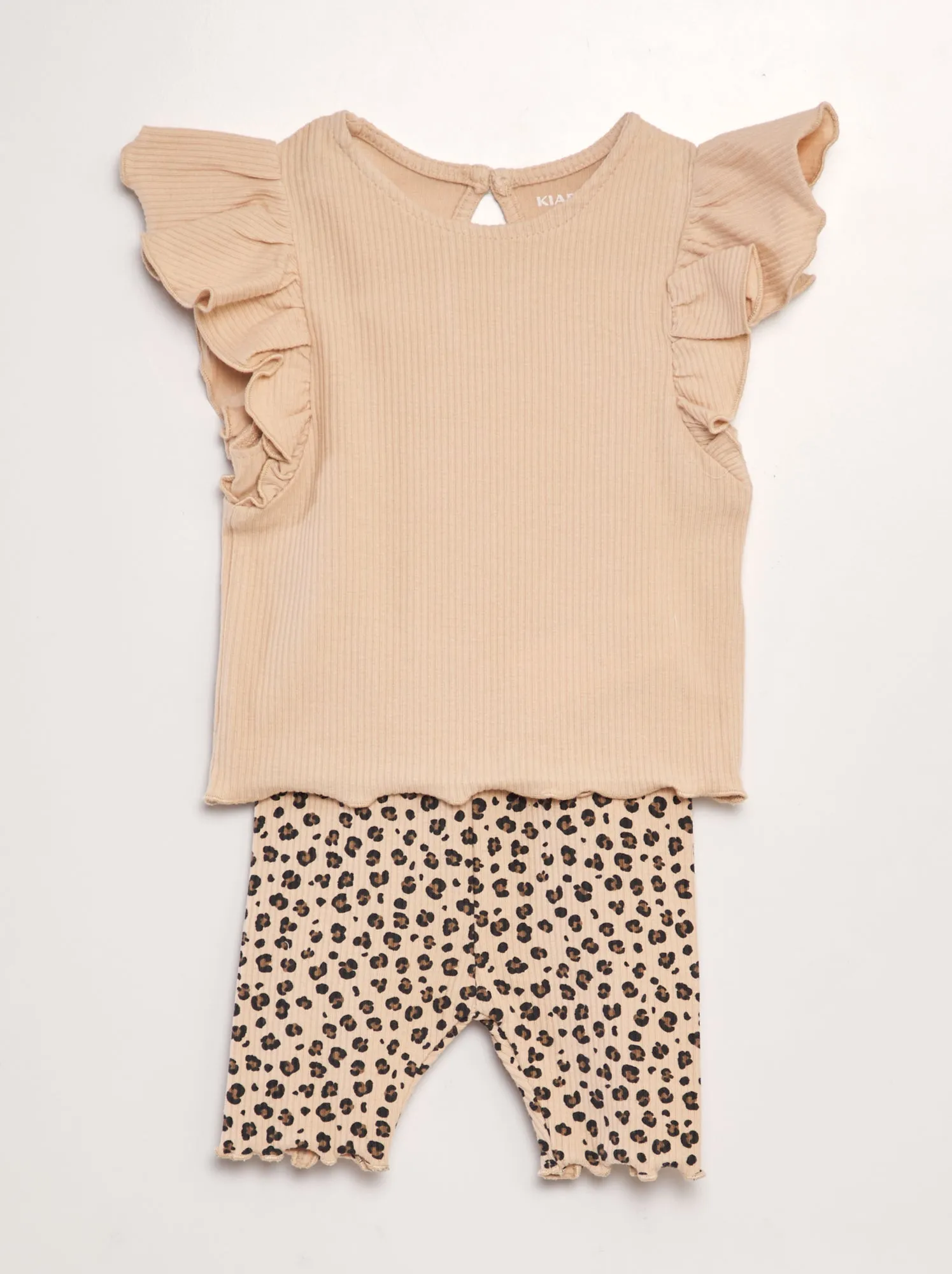 Completo t-shirt + leggings stampati - 2 pezzi - BEIGE