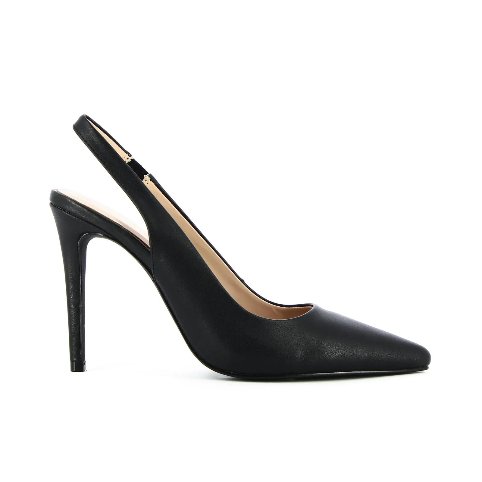 Decolletè nere slingback in pelle