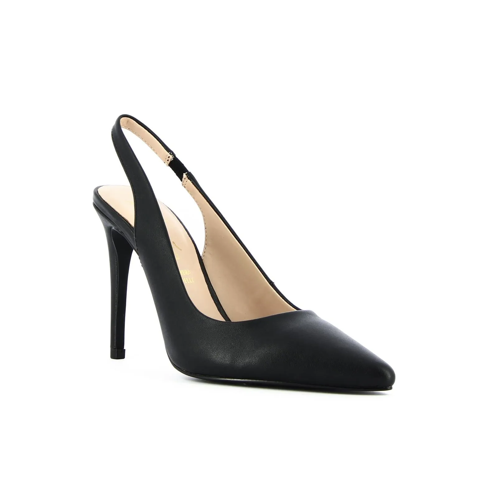 Decolletè nere slingback in pelle