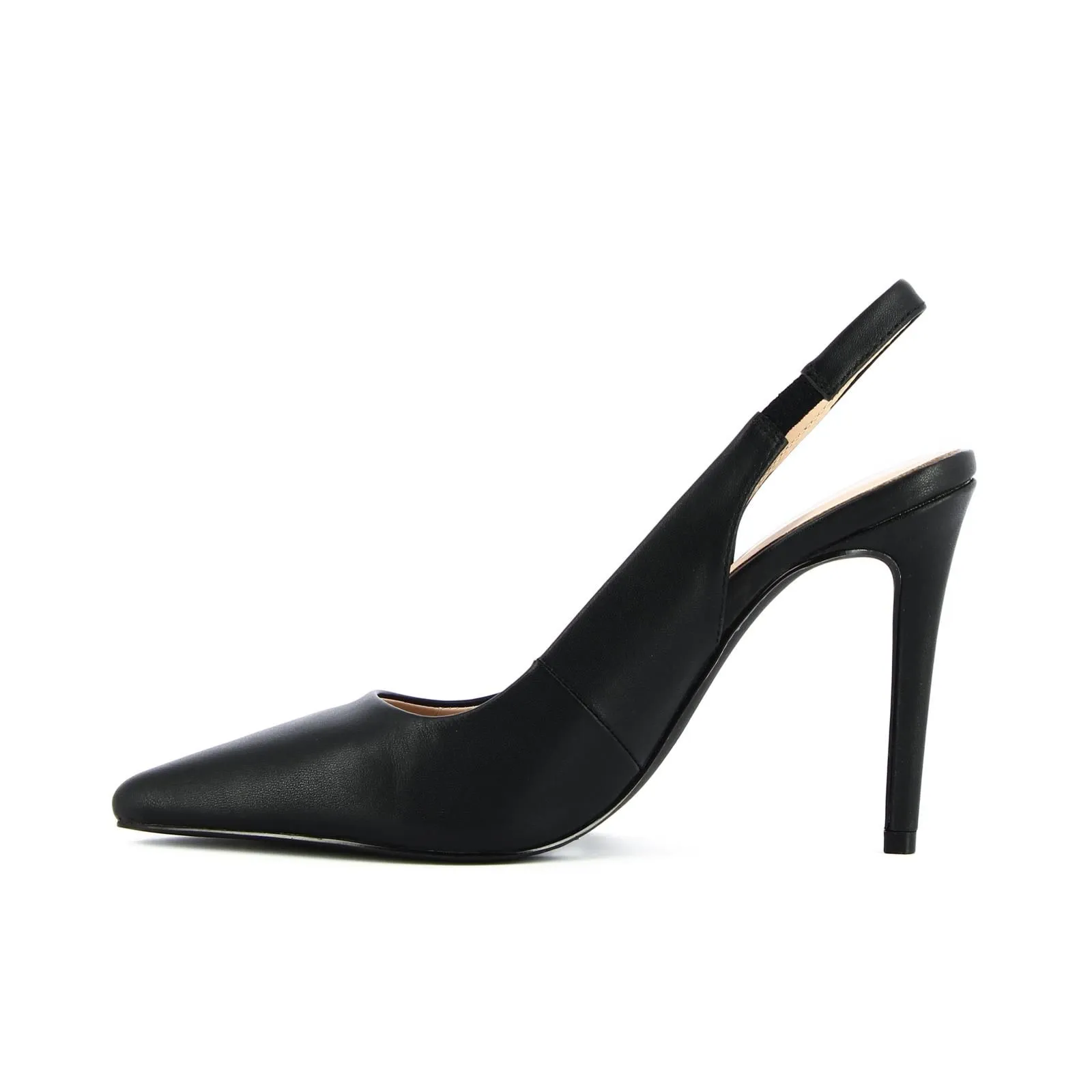 Decolletè nere slingback in pelle