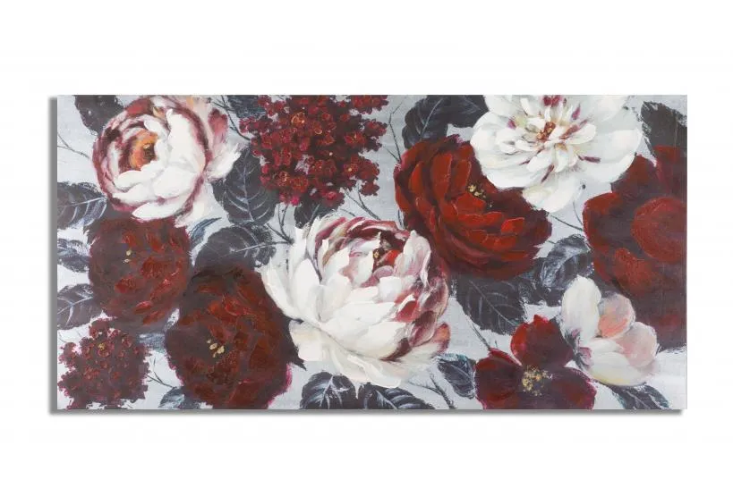 Dipinto su tela bianco e Red Flower scuro back