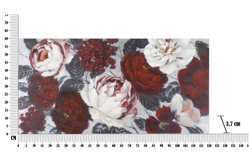 Dipinto su tela bianco e Red Flower scuro back