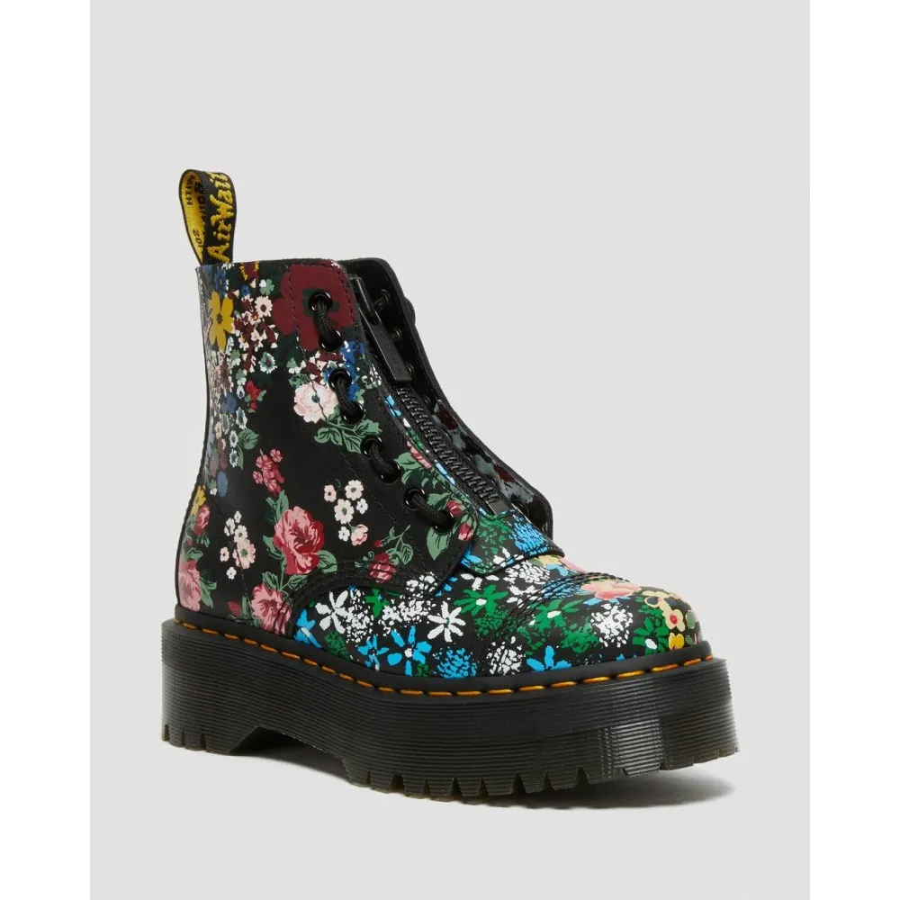 DR MARTENS STIVALI PLATFORM DI PELLE SINCLAIR FLORAL MASH UP - 27128001