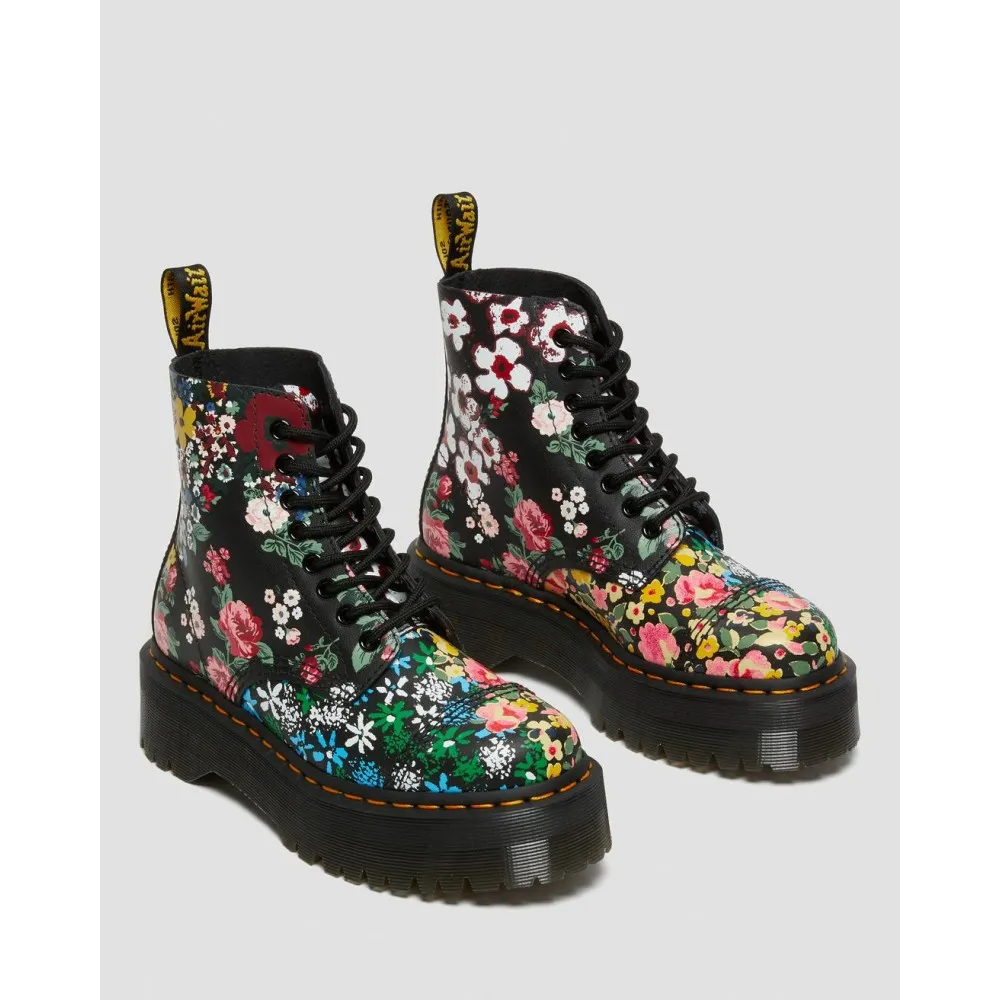 DR MARTENS STIVALI PLATFORM DI PELLE SINCLAIR FLORAL MASH UP - 27128001
