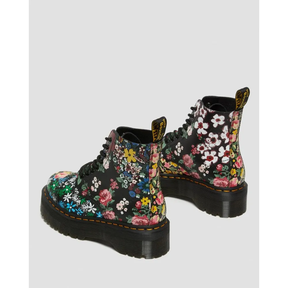DR MARTENS STIVALI PLATFORM DI PELLE SINCLAIR FLORAL MASH UP - 27128001