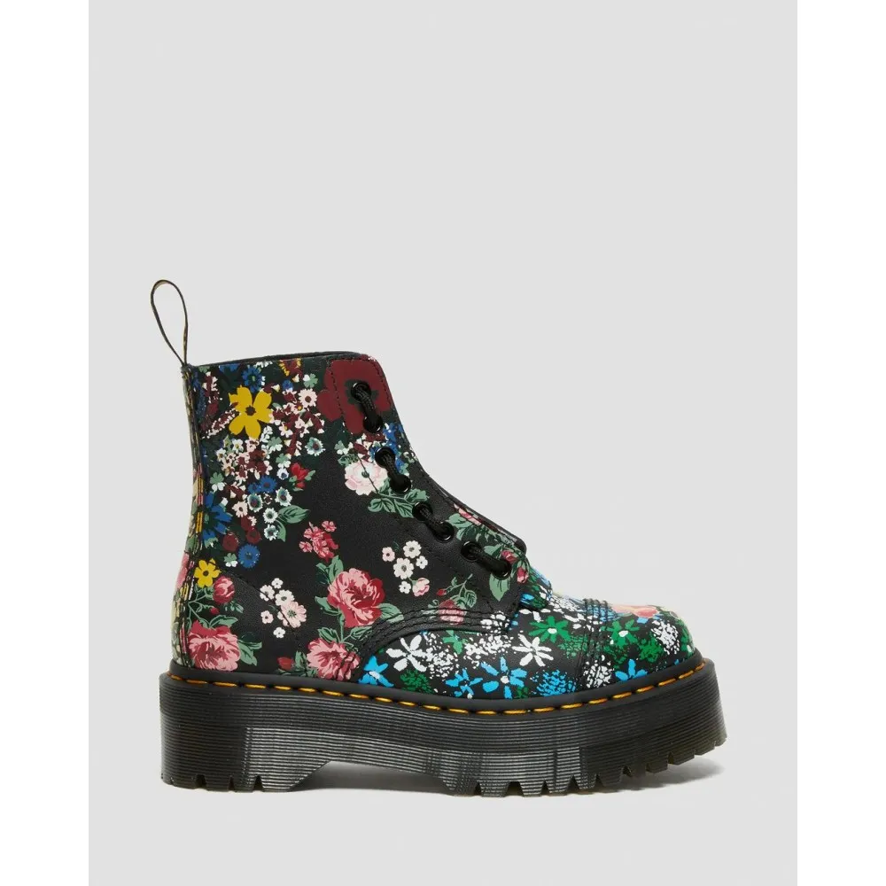 DR MARTENS STIVALI PLATFORM DI PELLE SINCLAIR FLORAL MASH UP - 27128001