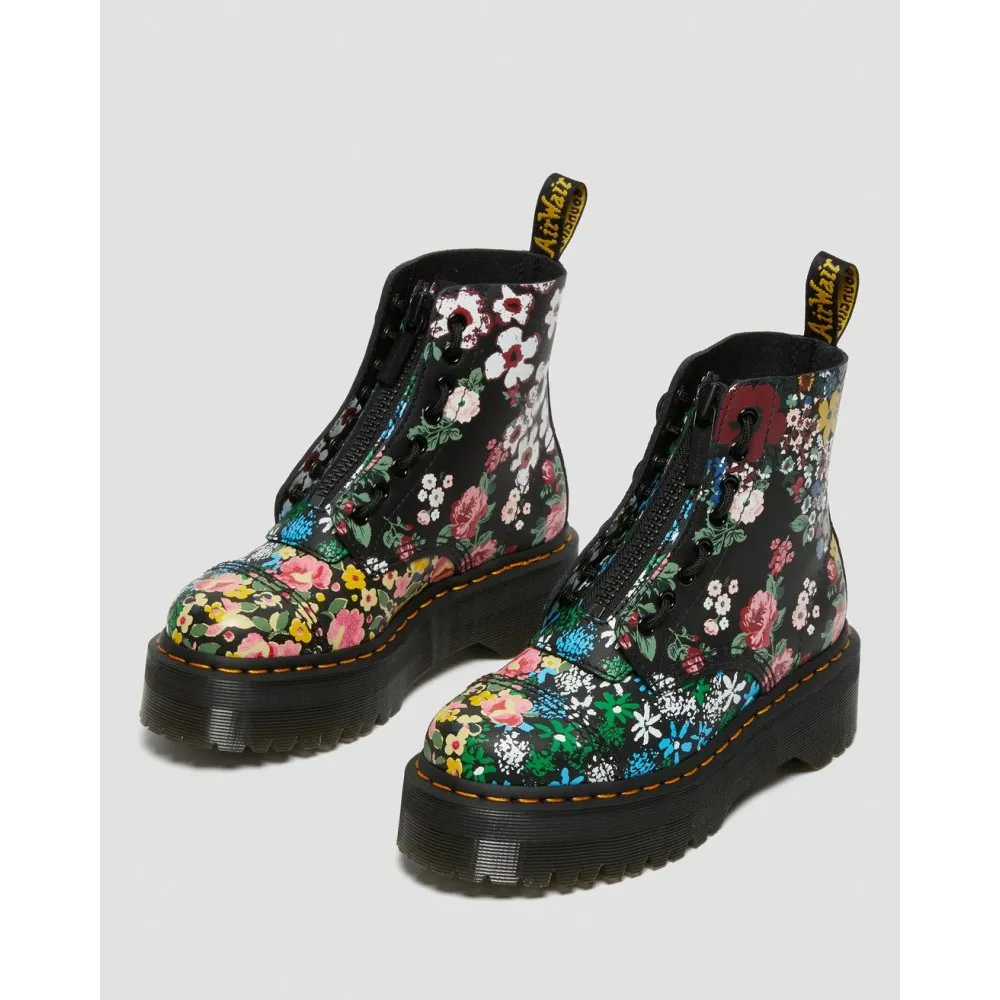 DR MARTENS STIVALI PLATFORM DI PELLE SINCLAIR FLORAL MASH UP - 27128001