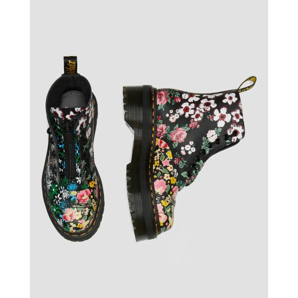 DR MARTENS STIVALI PLATFORM DI PELLE SINCLAIR FLORAL MASH UP - 27128001