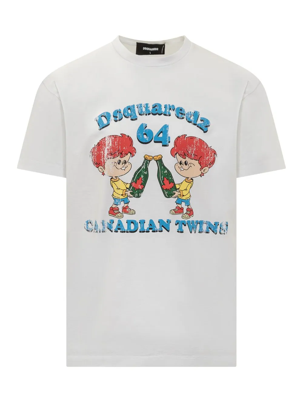 DSQUARED2 T-Shirt con Stampa Canadian Twins  