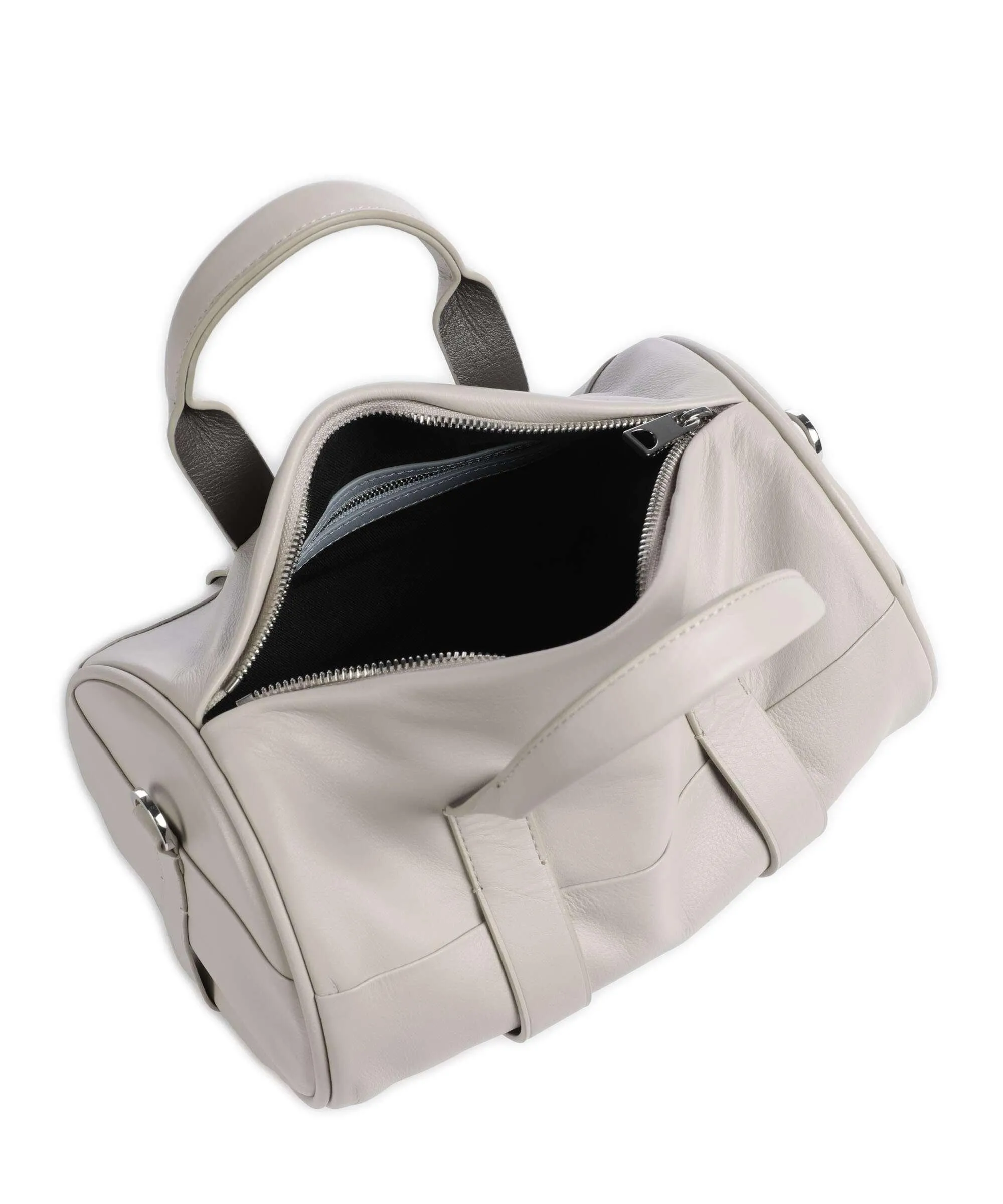  DuDu Bags Megan Borsa a mano pelle di vitello finemente grana grigio chiaro  