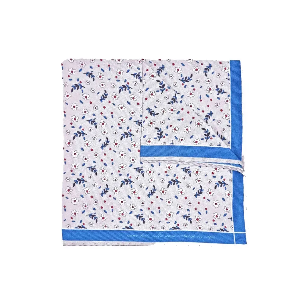 Fefè Napoli - Pochette Seta Dandy Fiori Grigio - Pochette - Handmade in Italy - Luxury Exclusive Collection