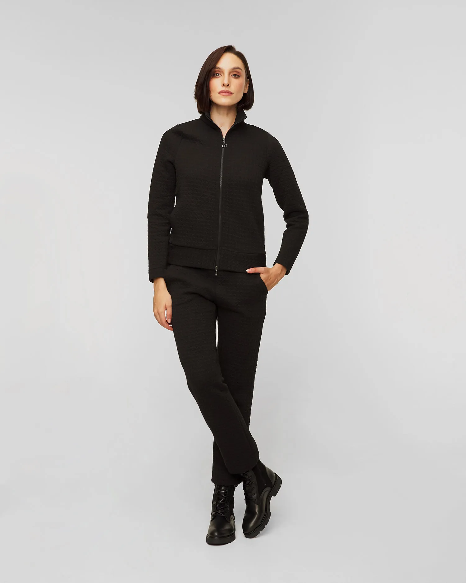 Felpa con chiusura nera da donna Deha d93730-10009