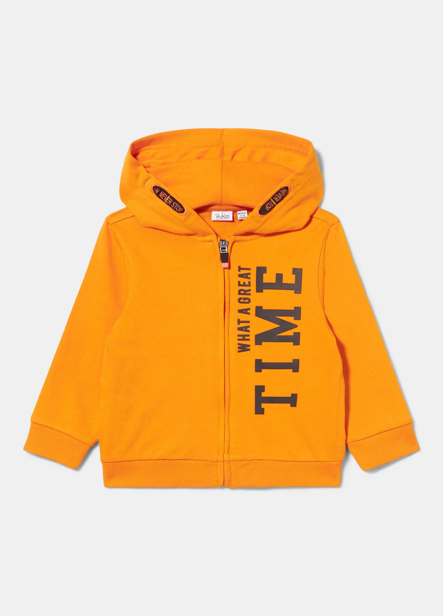 Felpa full-zip in puro cotone neonato