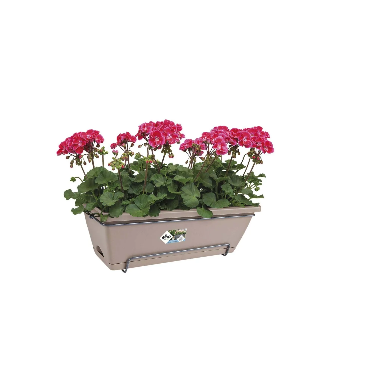 Fioriera da esterno Elho Barcelona plastica ricicl tortora L 50 x P 28 x H 19 cm