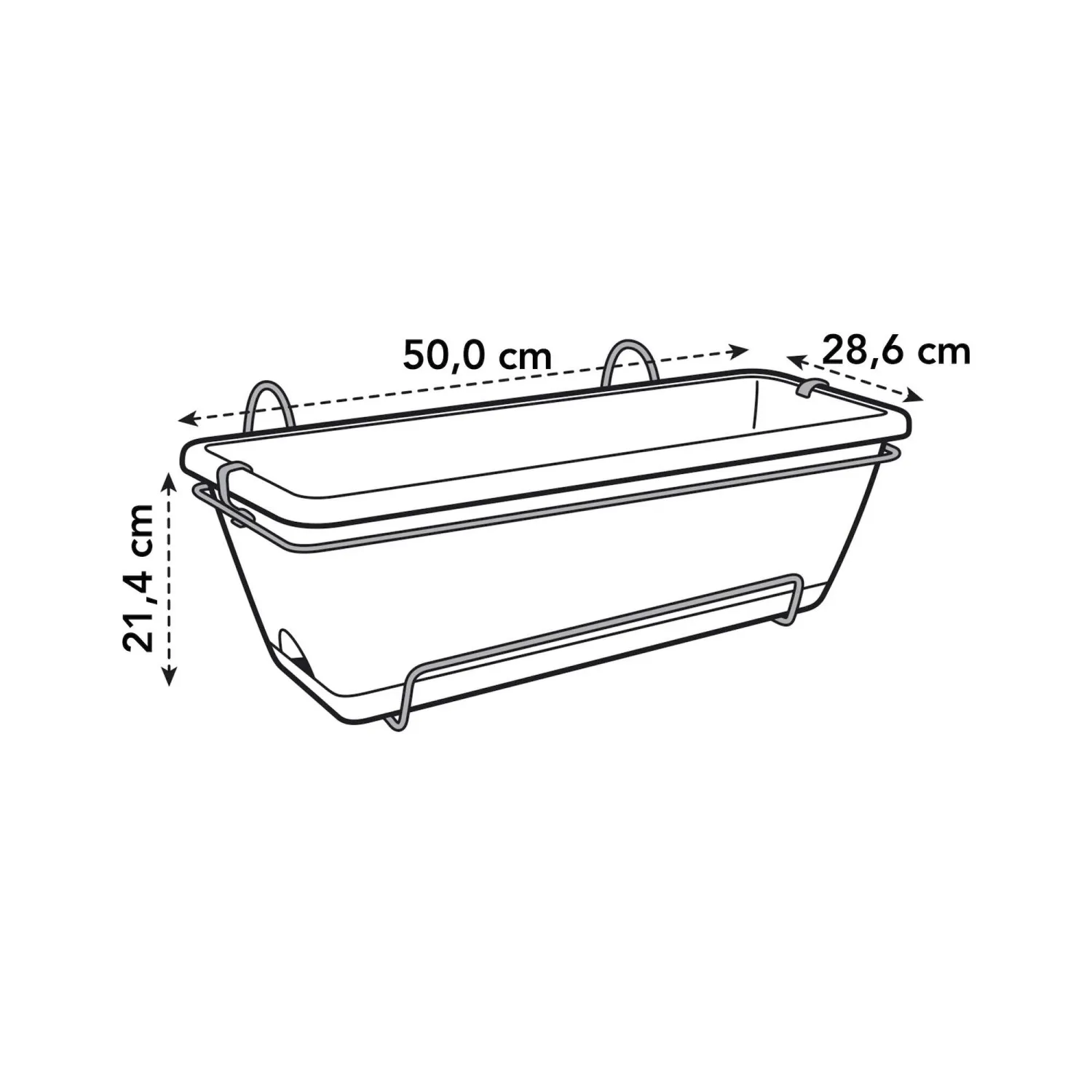 Fioriera da esterno Elho Barcelona plastica ricicl tortora L 50 x P 28 x H 19 cm