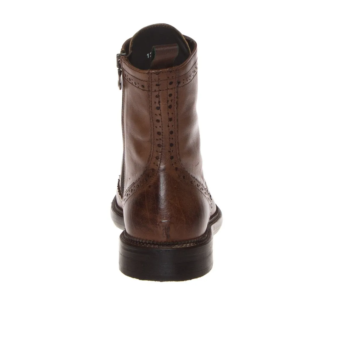 FRANCO FEDELE 1217 STIVALETTO STRINGATO INGLESE PELLE SFUMATA MARRONE  