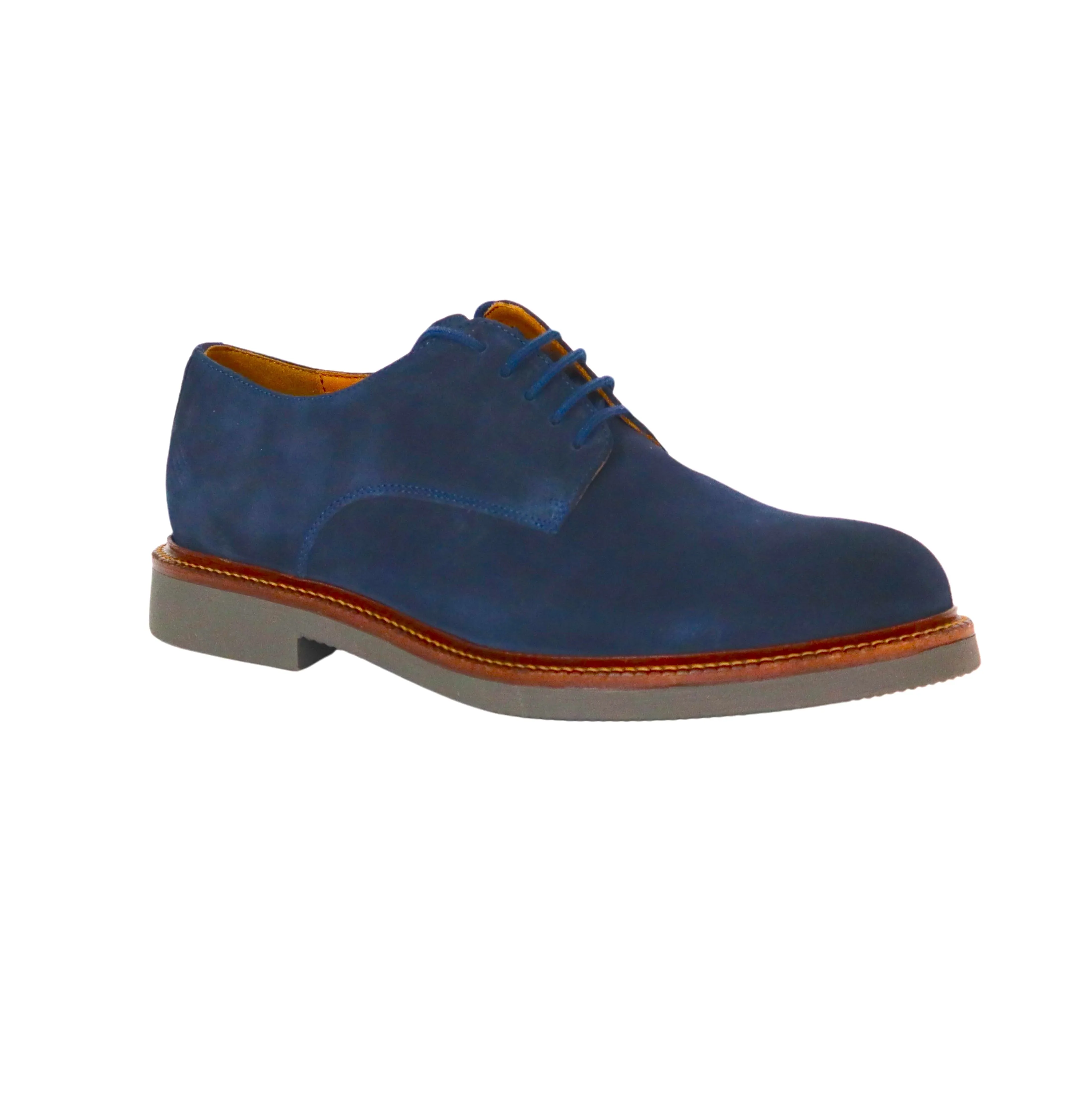 FRAU scarpe uomo allacciate derby 35B5 129 SUEDE TR BLU estate 2024