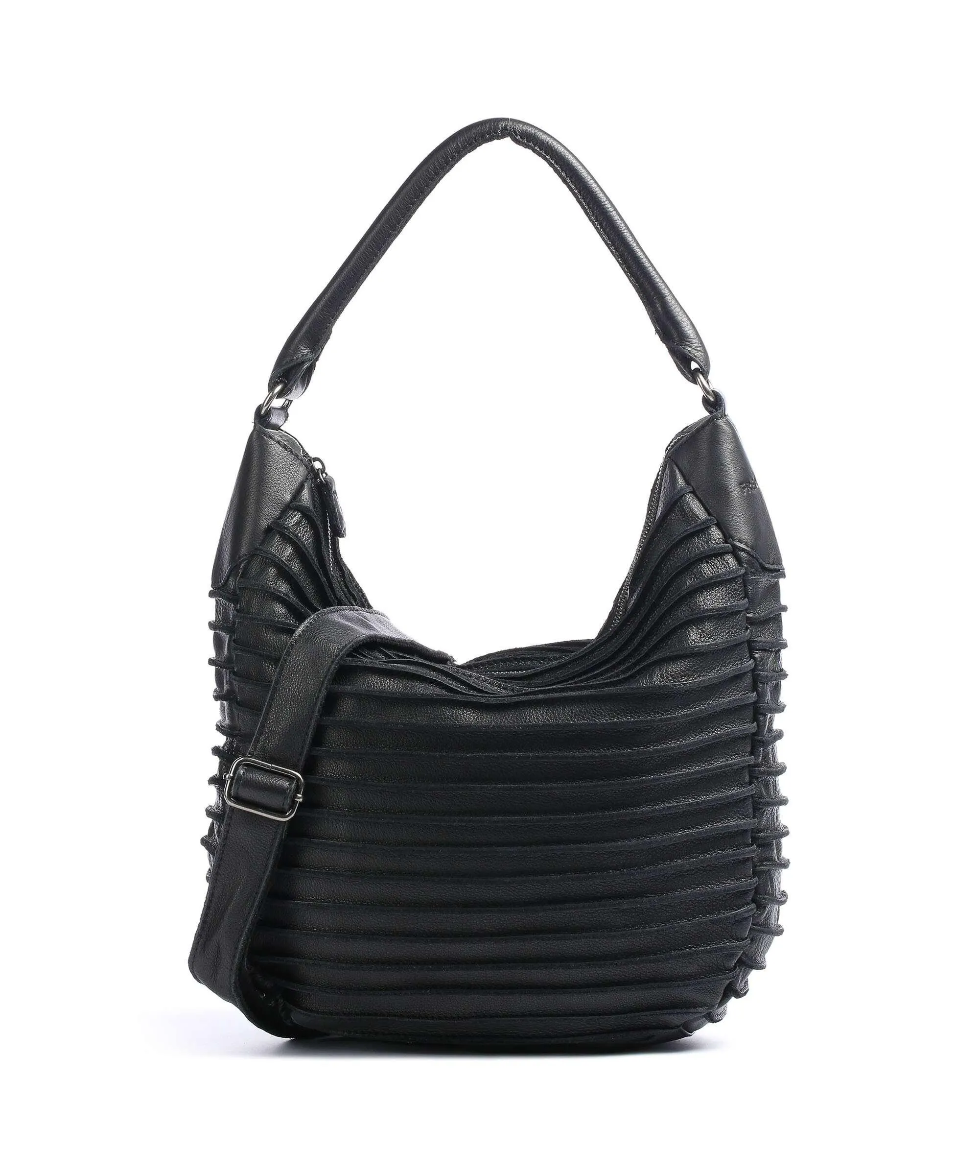 FredsBruder Bestseller Collection Riffeltier S Borsa hobo pelle di vacchetta grana nero  