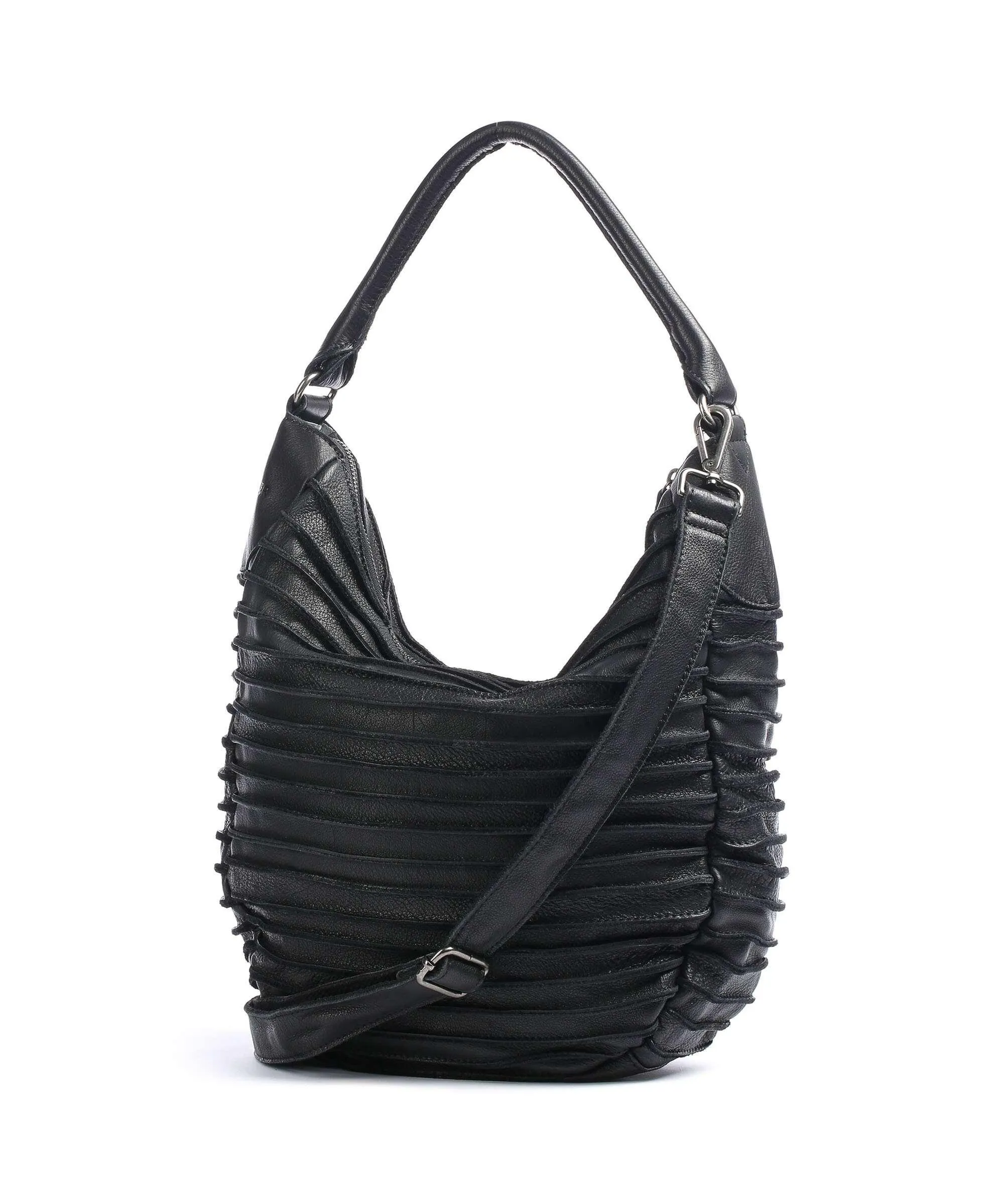  FredsBruder Bestseller Collection Riffeltier S Borsa hobo pelle di vacchetta grana nero  