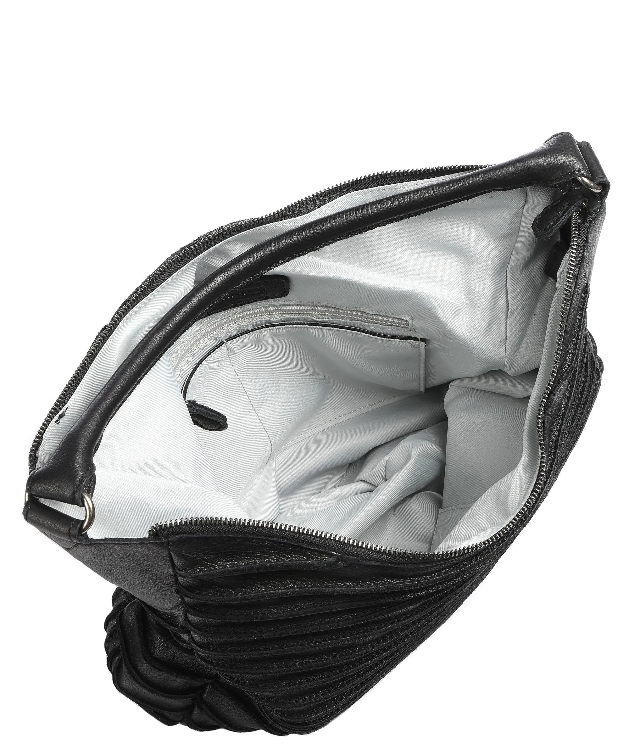  FredsBruder Bestseller Collection Riffeltier S Borsa hobo pelle di vacchetta grana nero  