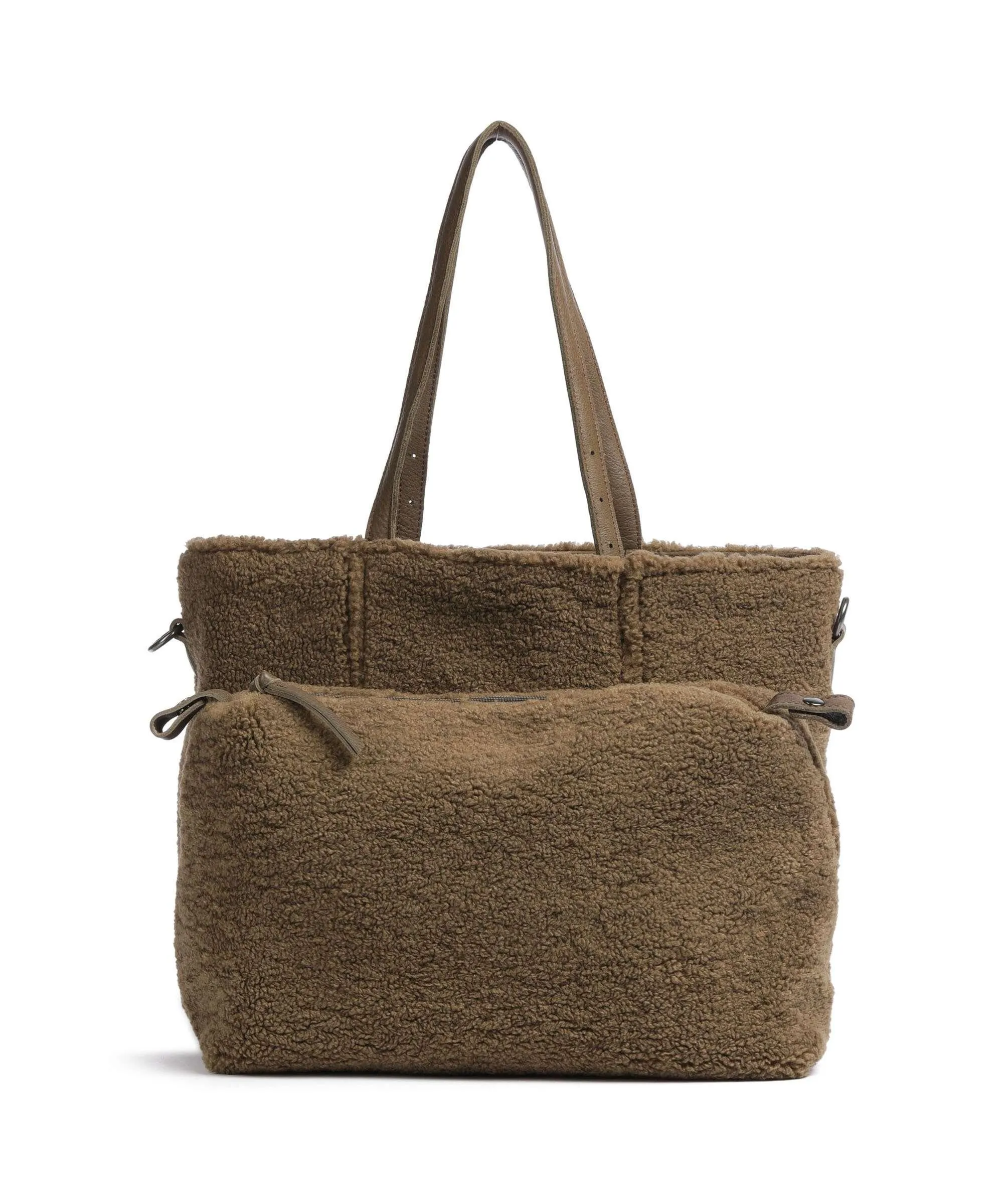  FredsBruder Inside Out Borsa shopper pelle granulata verde-oliva  
