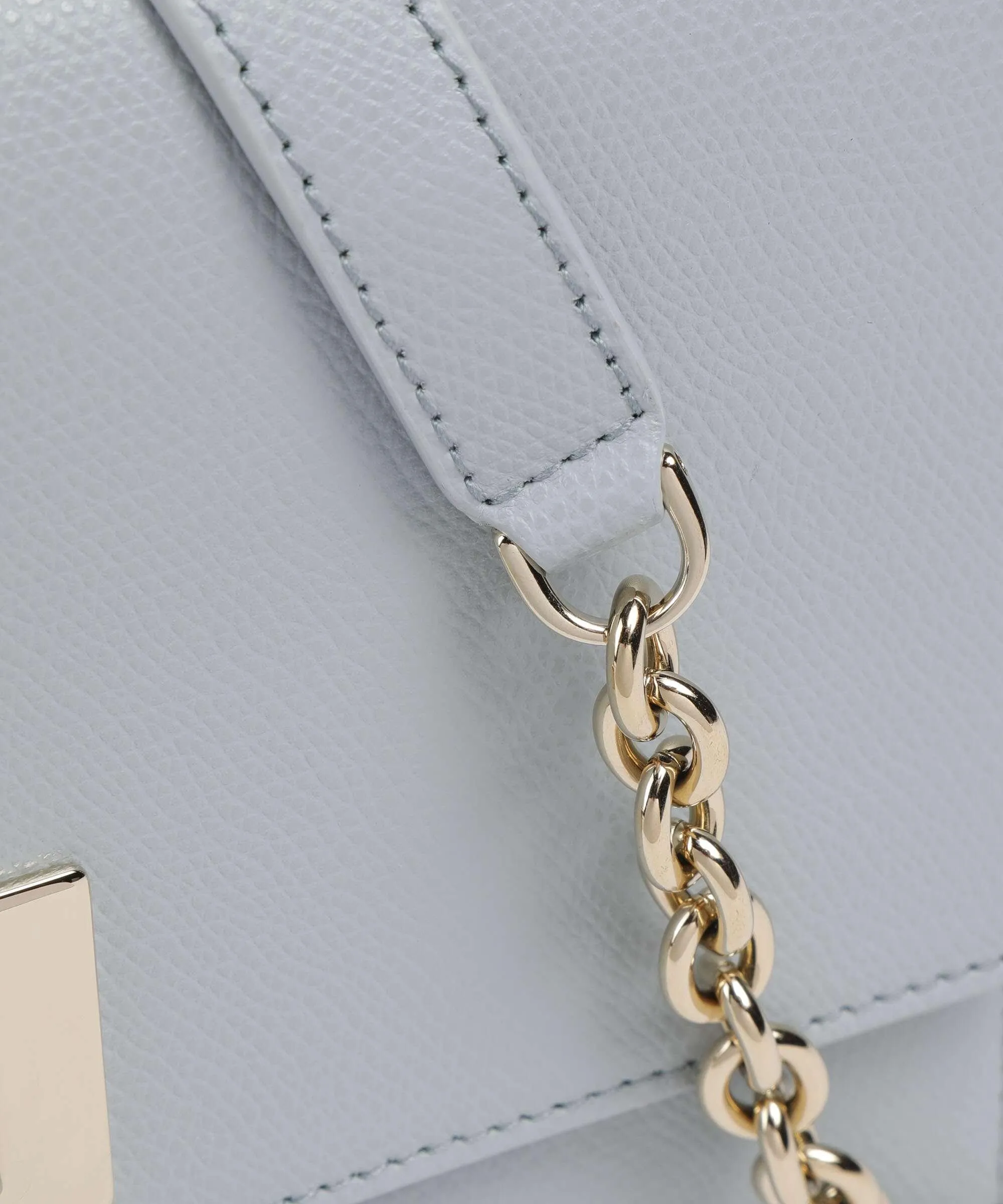  Furla 1927 S Borsa a spalla pelle granulata blu chiaro  