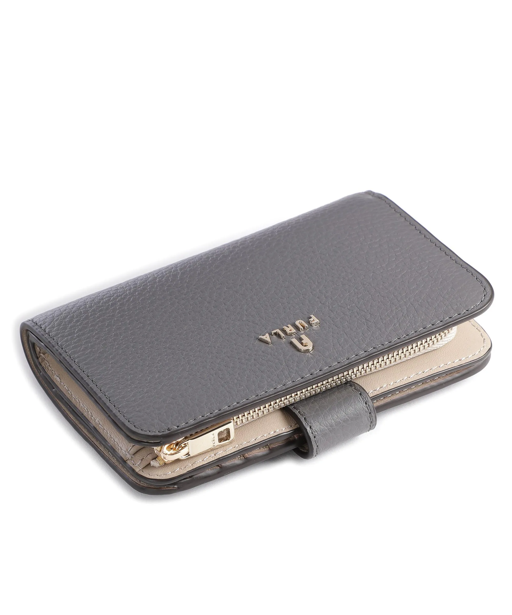  Furla Camelia M Portafoglio pelle granulata grigio scuro  