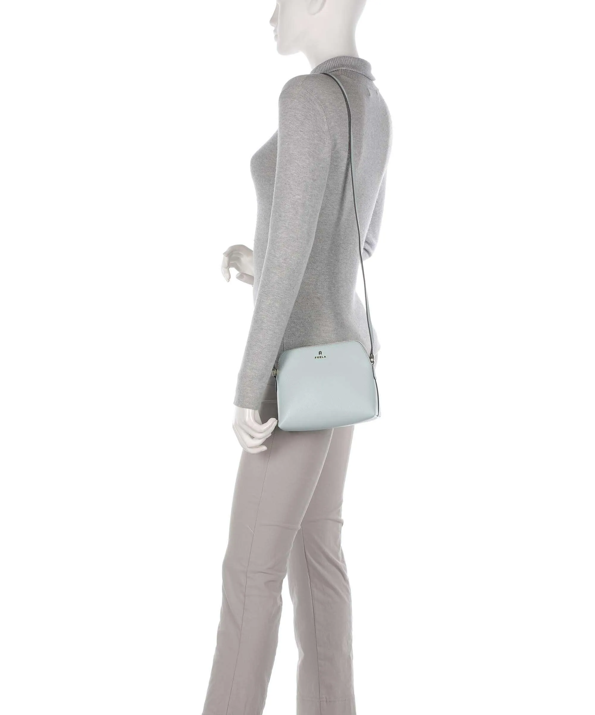  Furla Camelia Set Borsa a tracolla pelle granulata blu chiaro  