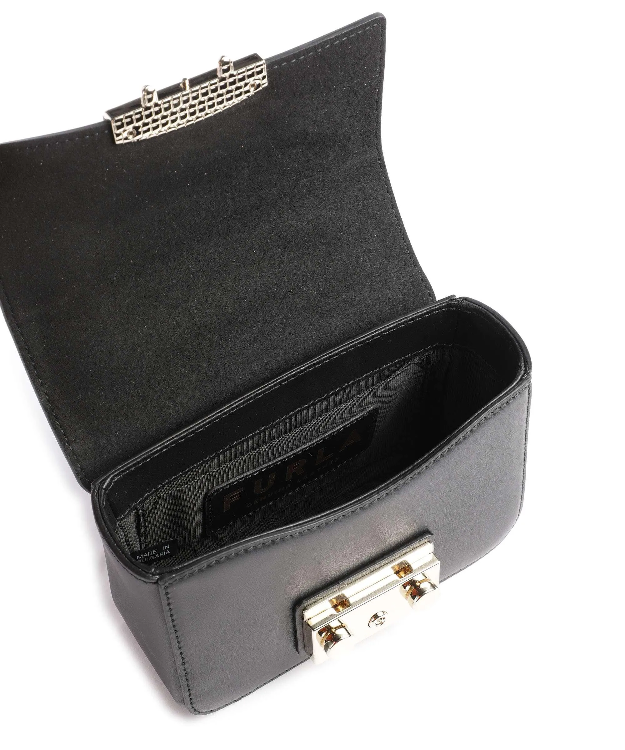  Furla Metropolis Mini Borsa a spalla pelle a grana fine nero  