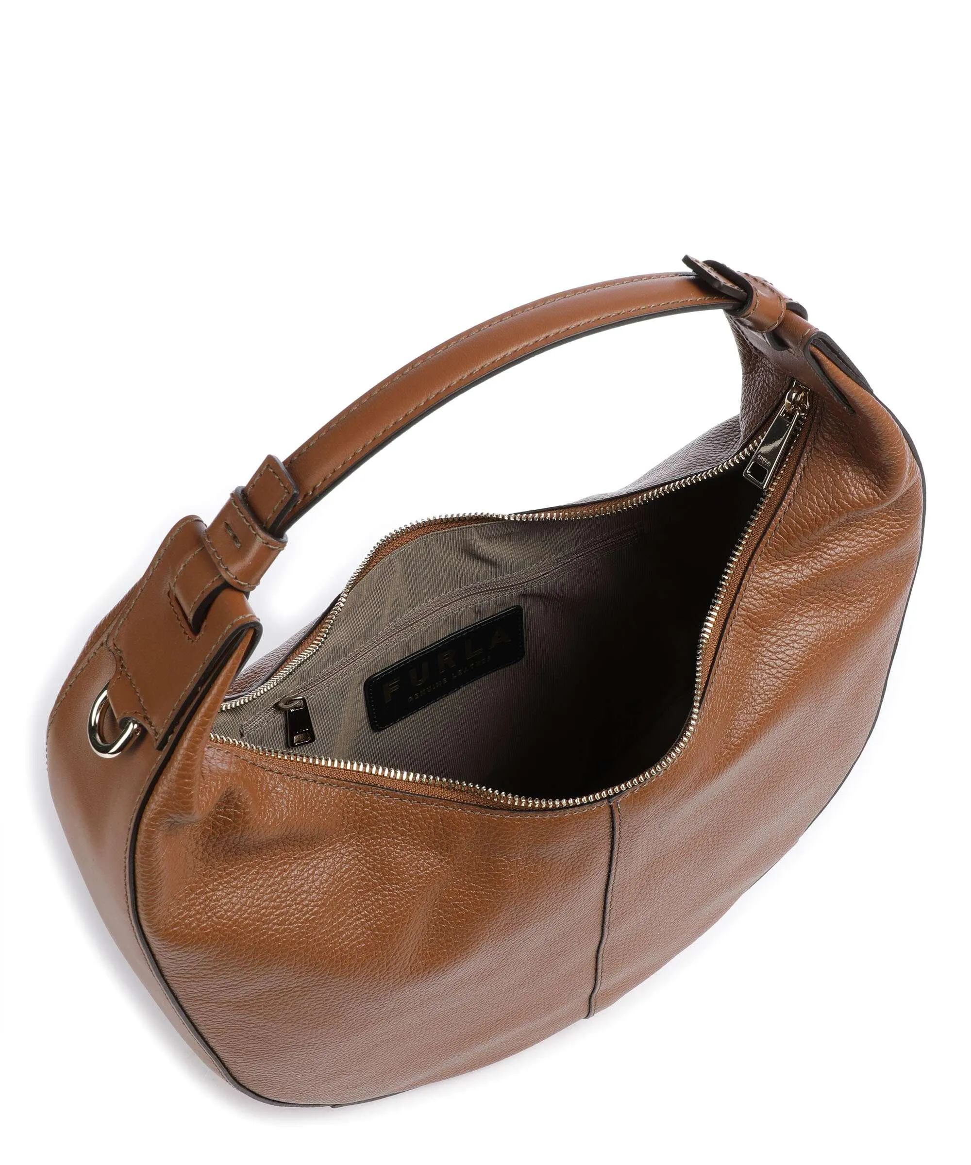  Furla Miastella S Borsa hobo pelle di vitello grana cognac  