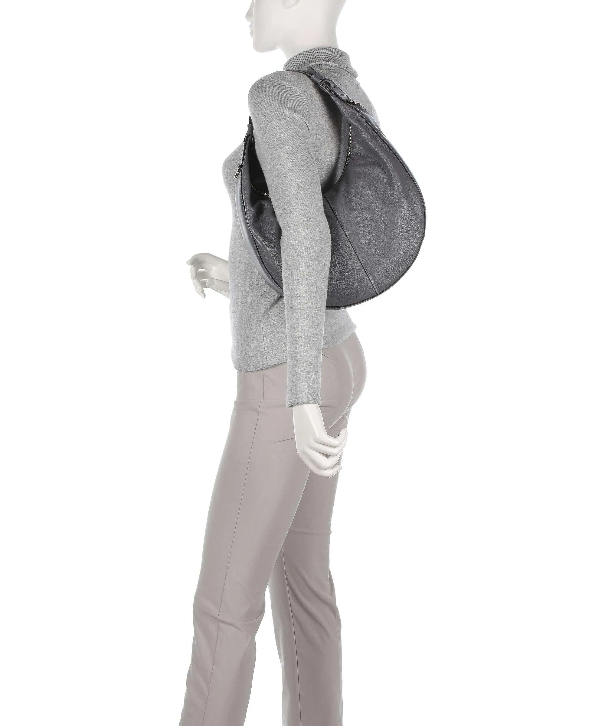  Furla Miastella S Borsa hobo pelle di vitello grana grigio scuro  