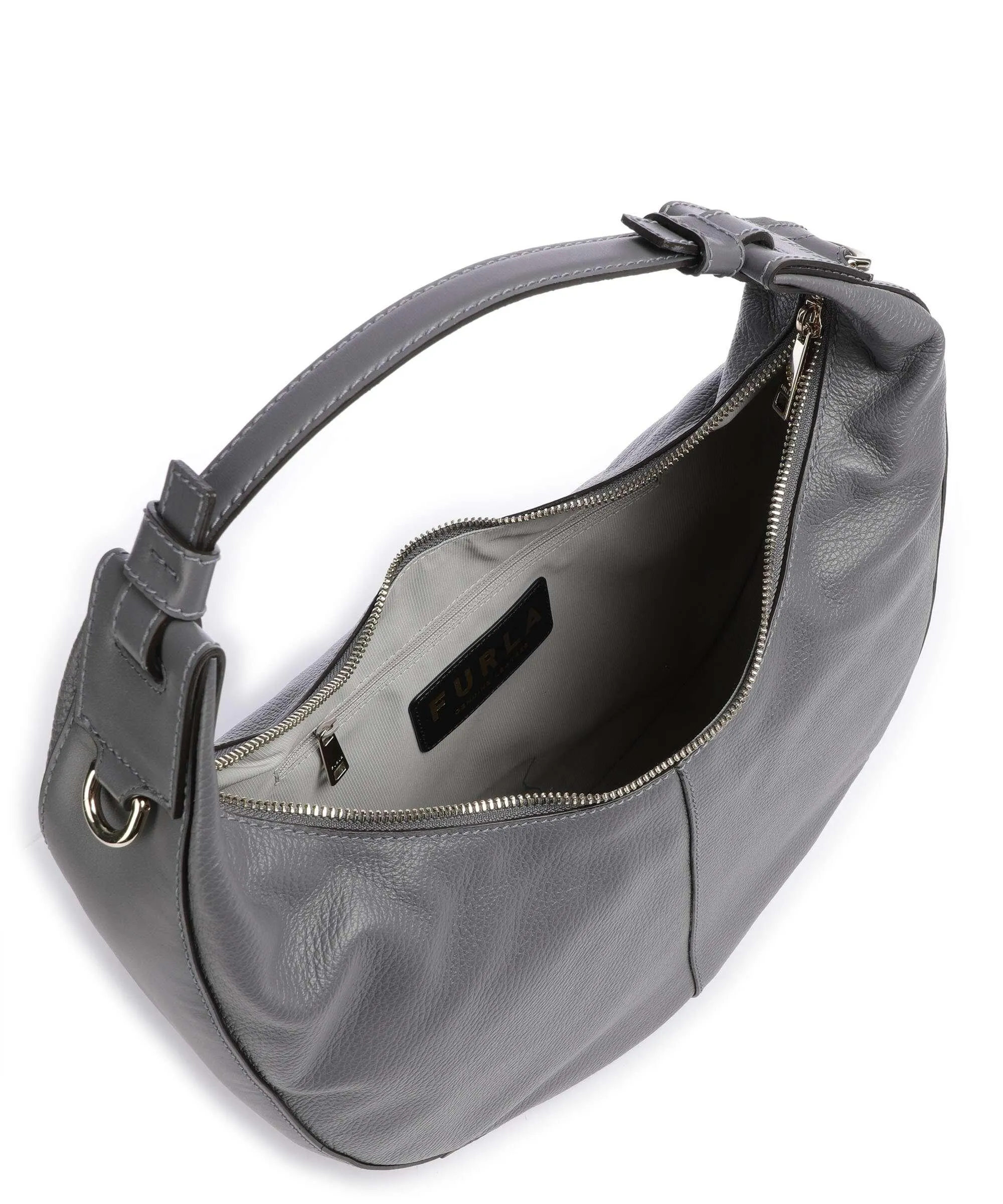  Furla Miastella S Borsa hobo pelle di vitello grana grigio scuro  