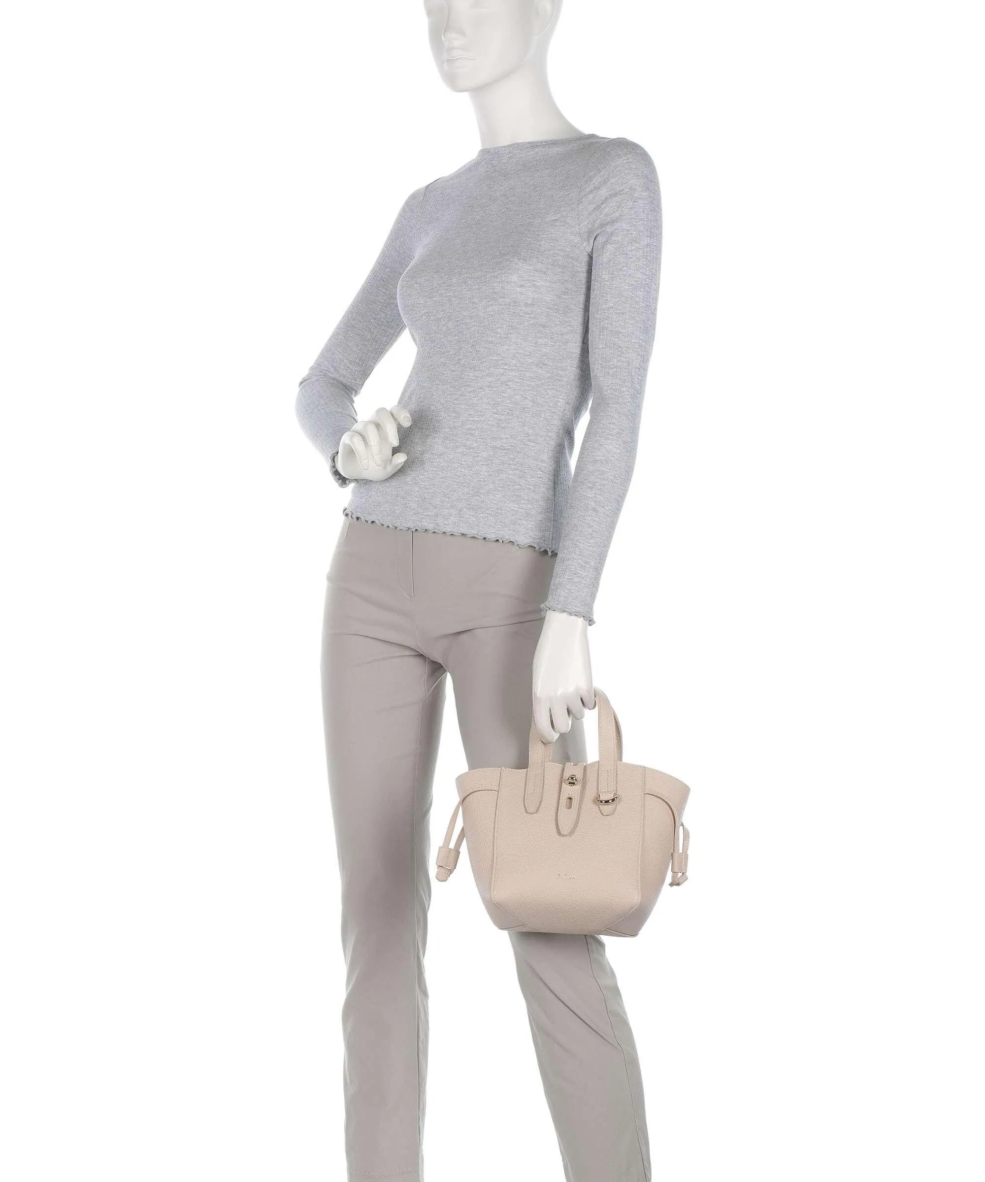  Furla Net Mini Borsa a tracolla pelle granulata beige  