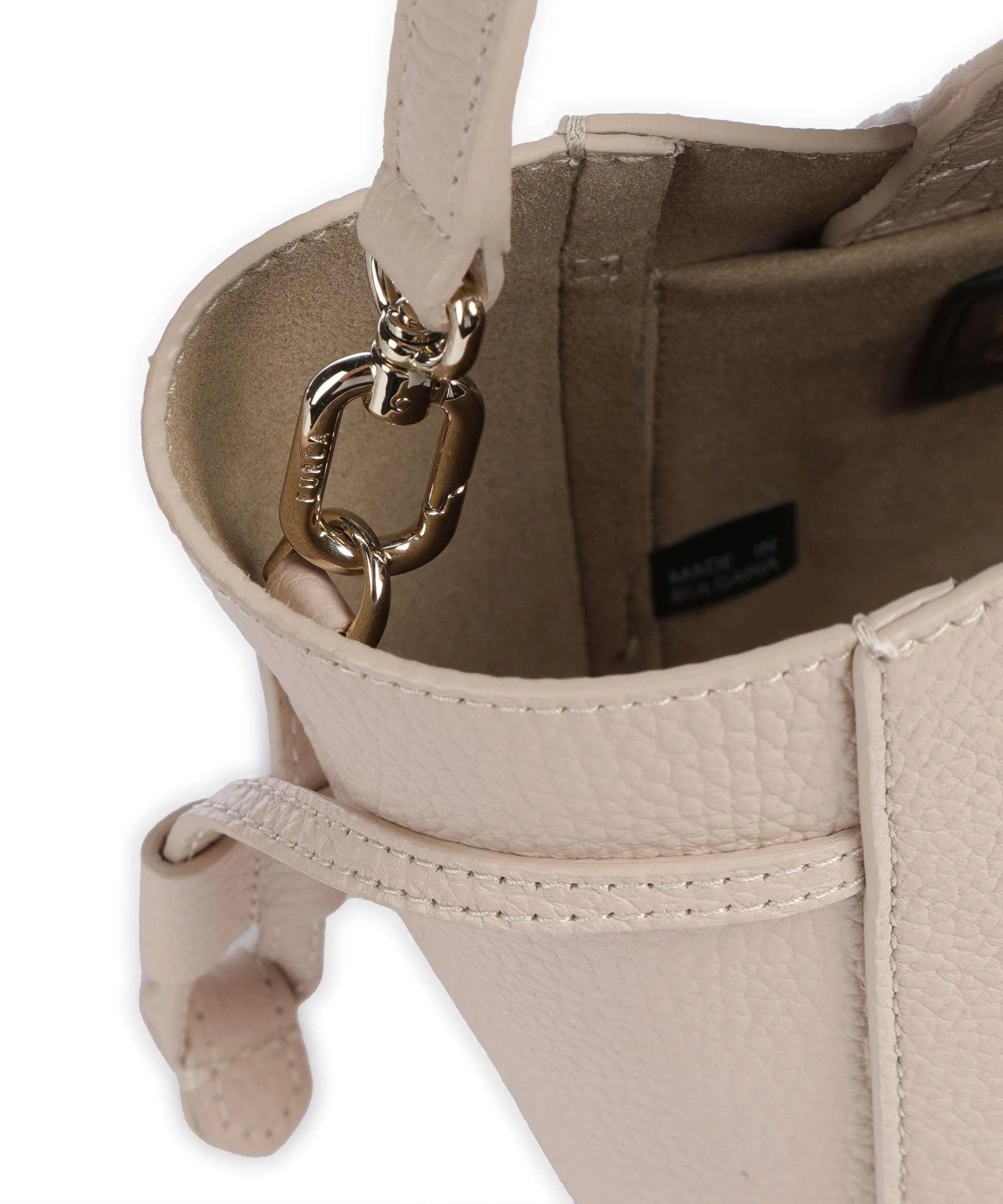  Furla Net Mini Borsa a tracolla pelle granulata beige  