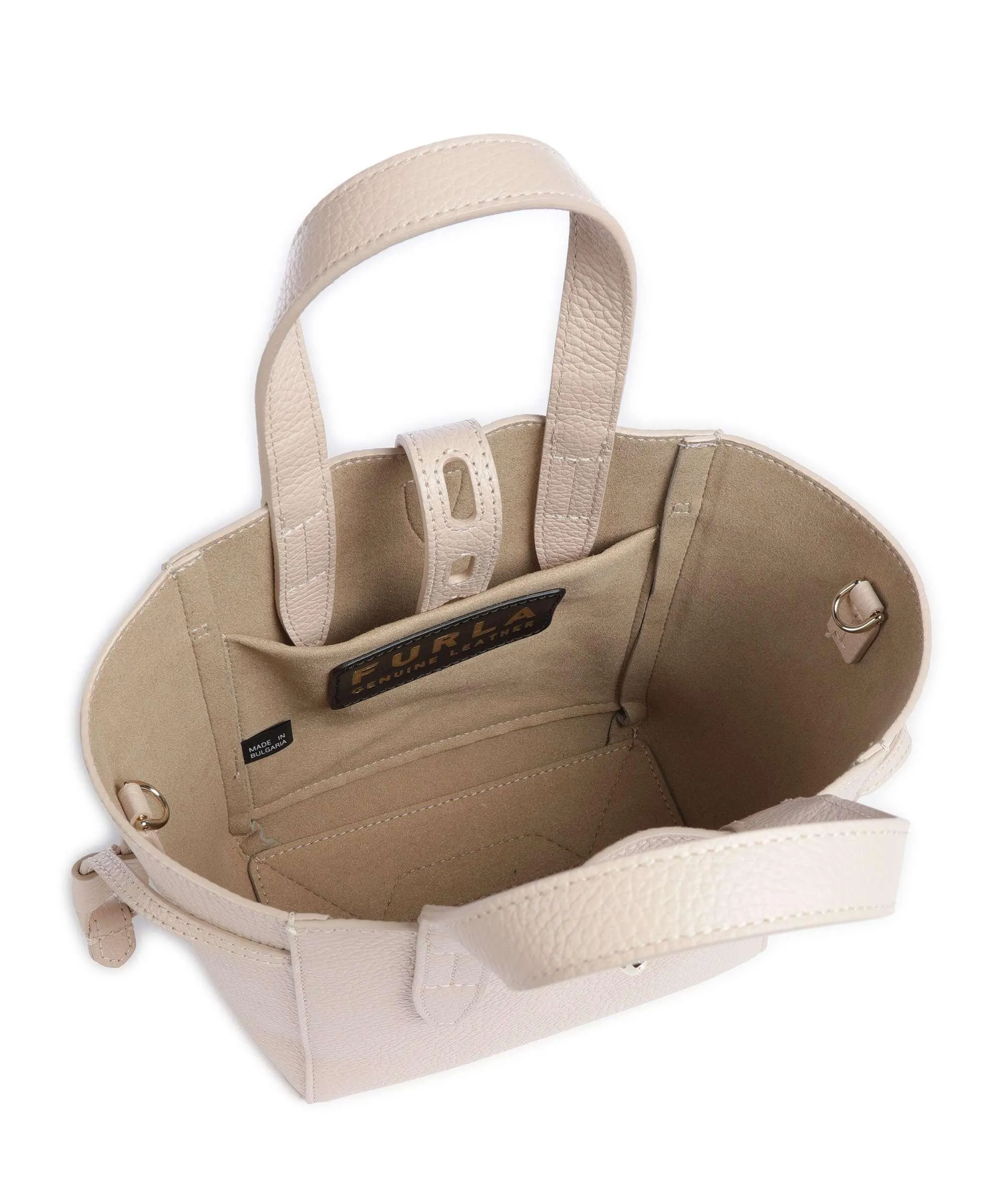  Furla Net Mini Borsa a tracolla pelle granulata beige  