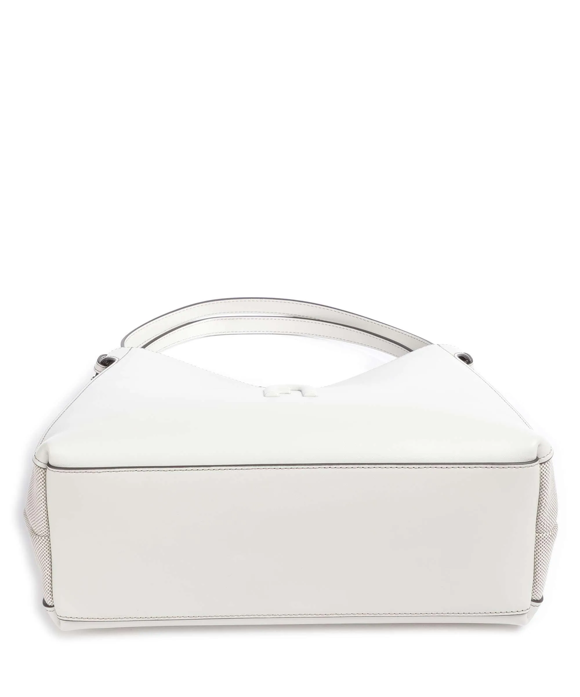  Furla Primula L Borsa hobo pelle a grana fine, cotone avorio  