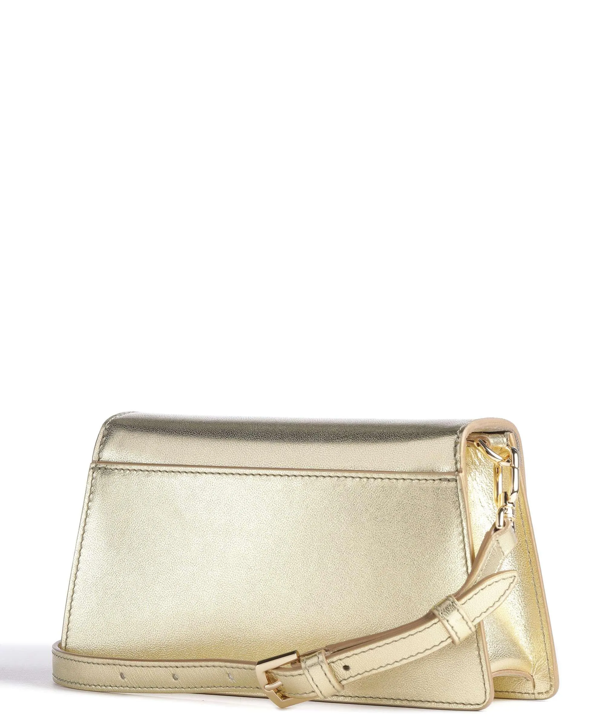  Furla Zoe Mini Borsa a tracolla pelle a grana fine oro  