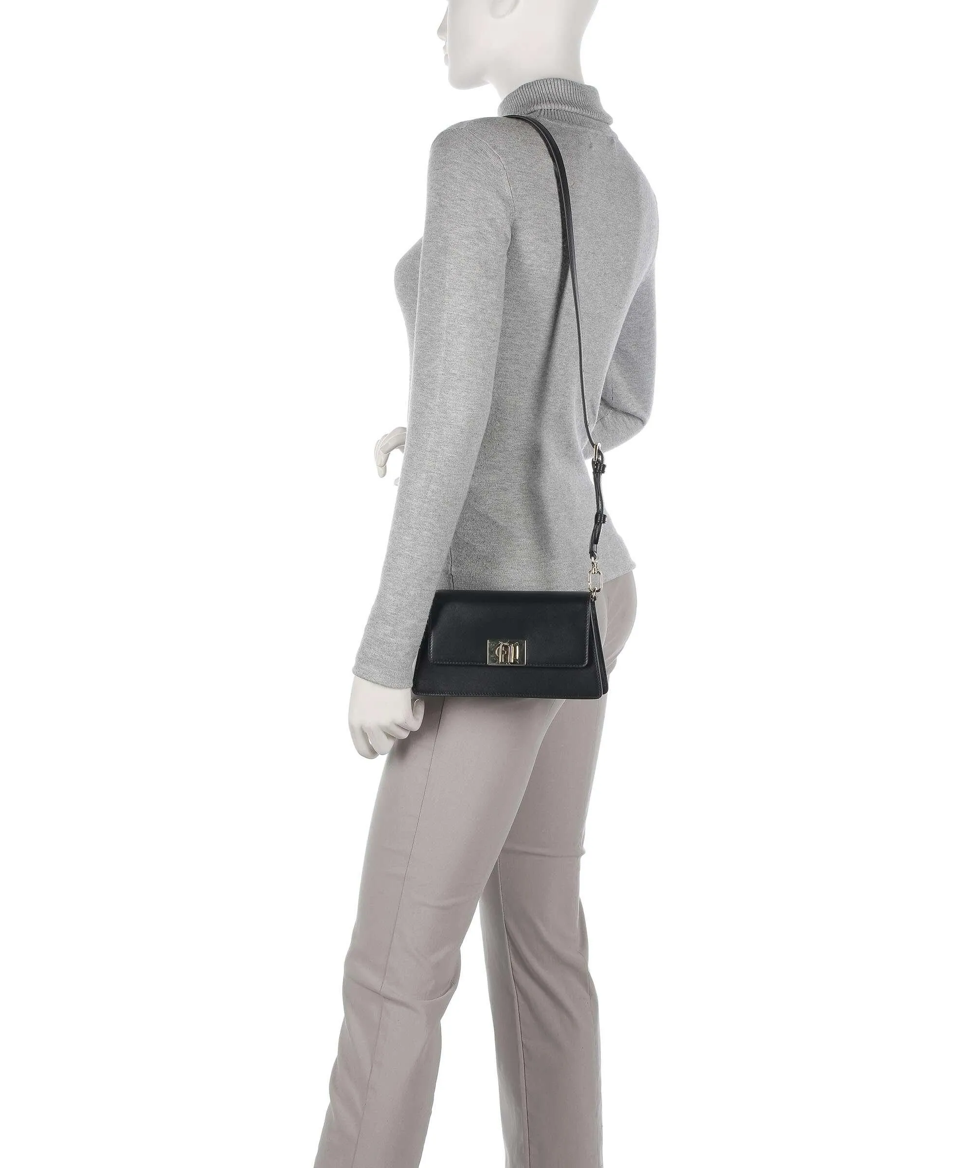  Furla Zoe Mini Borsa a tracolla pelle liscia nero  