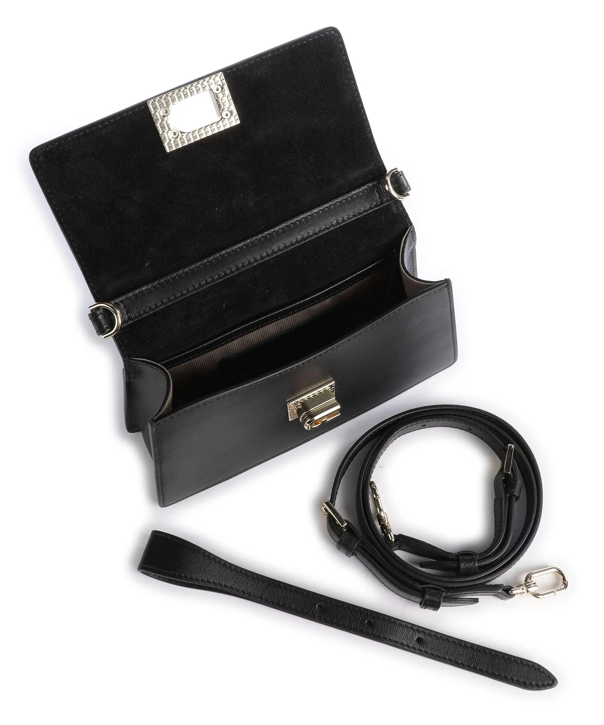  Furla Zoe Mini Borsa a tracolla pelle liscia nero  