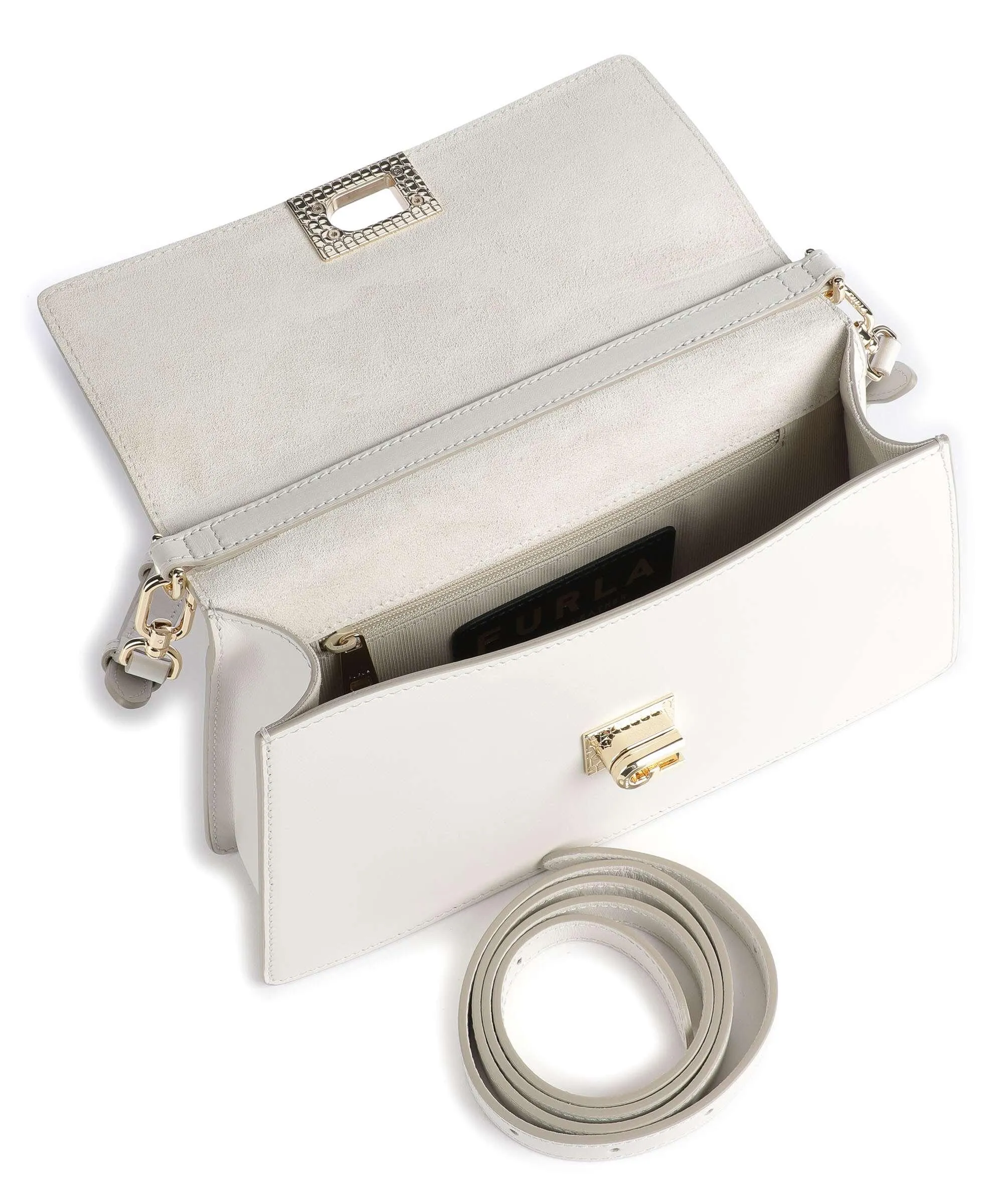  Furla Zoe S Borsa a spalla pelle bianco  