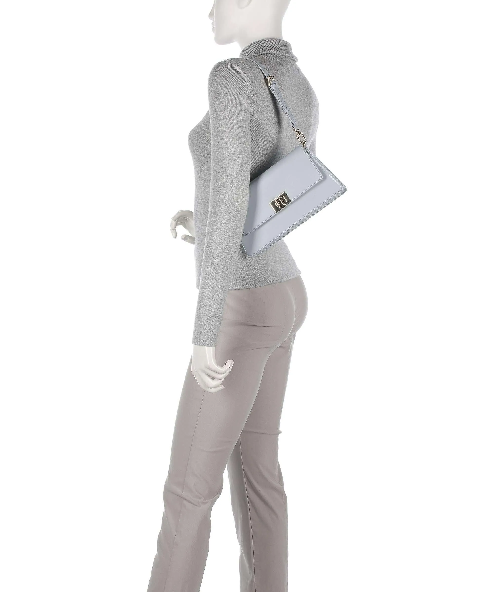  Furla Zoe S Borsa a spalla pelle blu-grigio  